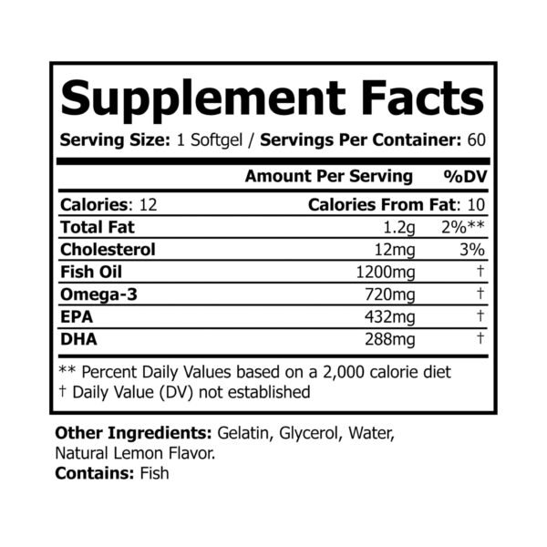 Omega 3 Fish Oil Supplement (60 Softgels) - Image 6